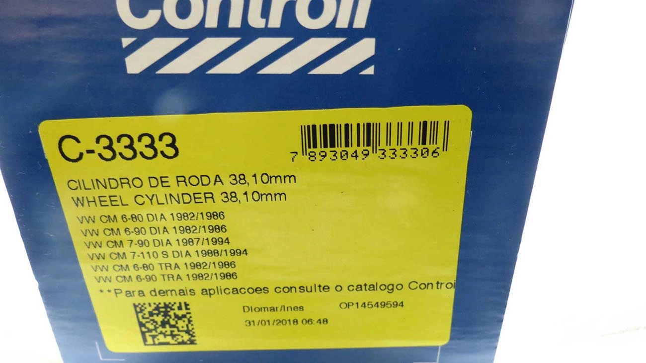 CILINDRO RODA FREIO DIANTEIRO/TRASEIRO 1.1/2 38,10MM DIANTEIRA/TRASEIRA VW 6.80/6.90/7.90.7.110 TODOS