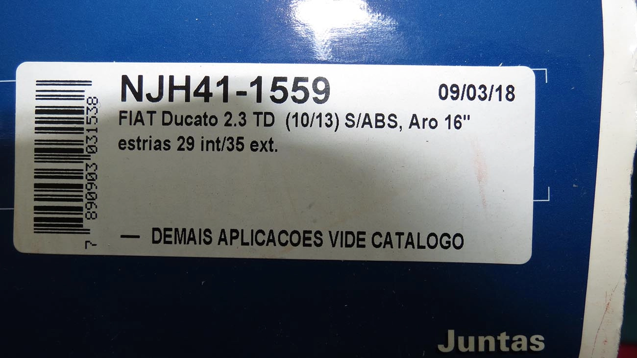 HOMOCINETICA RODA SEM ABS FIAT DUCATO CITROEN JUMPER PEUGEOT BOXER 2.3 10/ - ARO 16 29/35 ESTRIAS