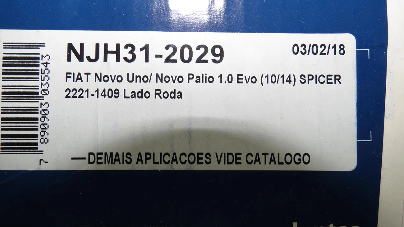 HOMOCINÉTICA RODA FIAT ARGO 1.0 17/ - NOVO UNO 1.0 10/ NOVO PALIO 1.0 12/ - MOBI 16/ - 21/22 - T.C