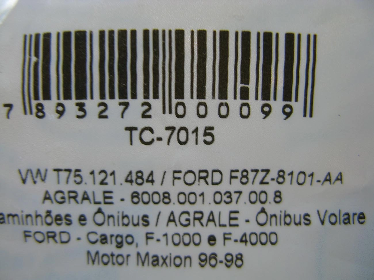 TAMPA RESERVATORIO FORD F-1000 96/ - RANGER 97/ - F-12000/14000 93/ - VW CAMINHOES TODOS