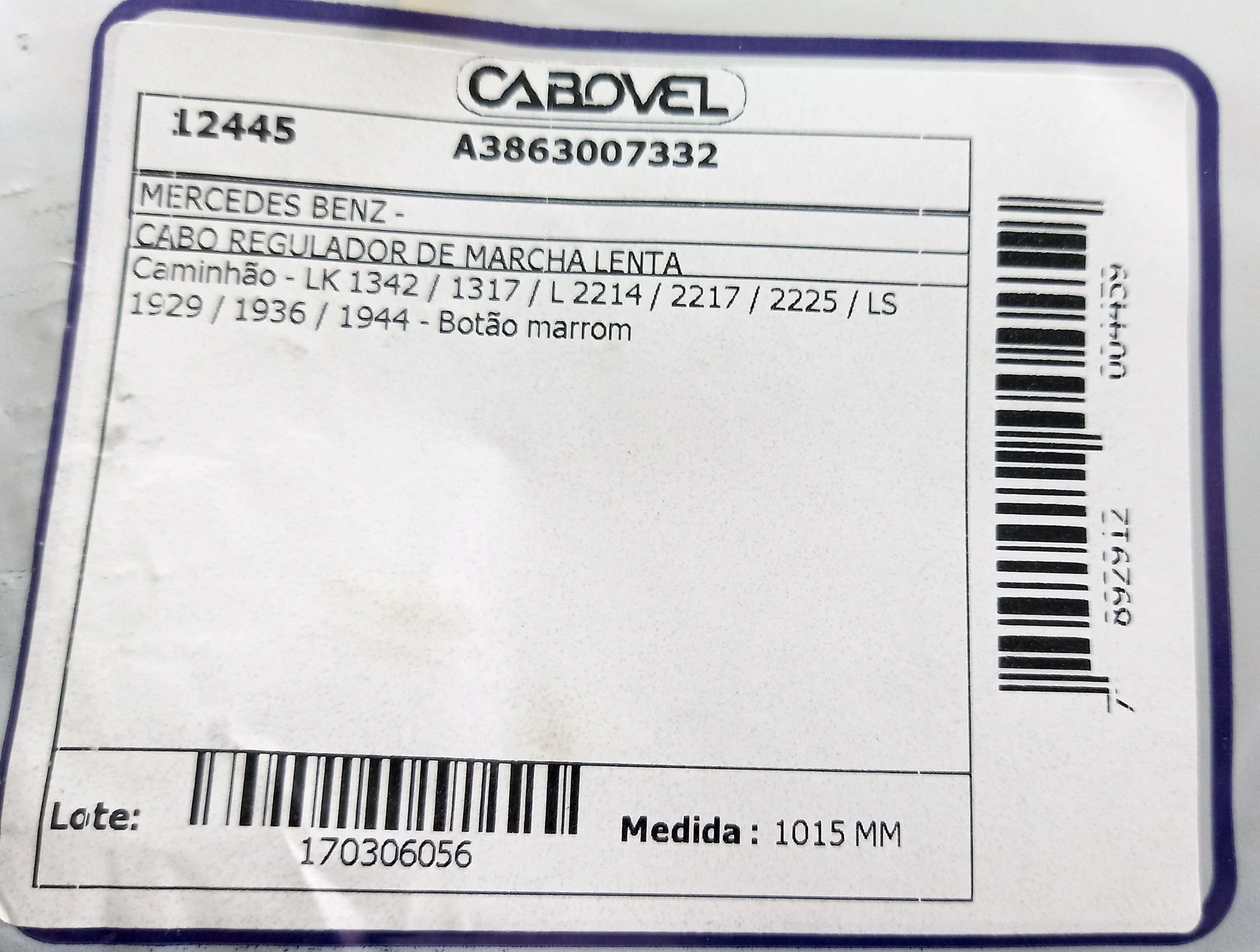 CABO LENTA MB L 1214/1218/1414/1215/1418/1614/1714/1618/1718/812/912 1015MM