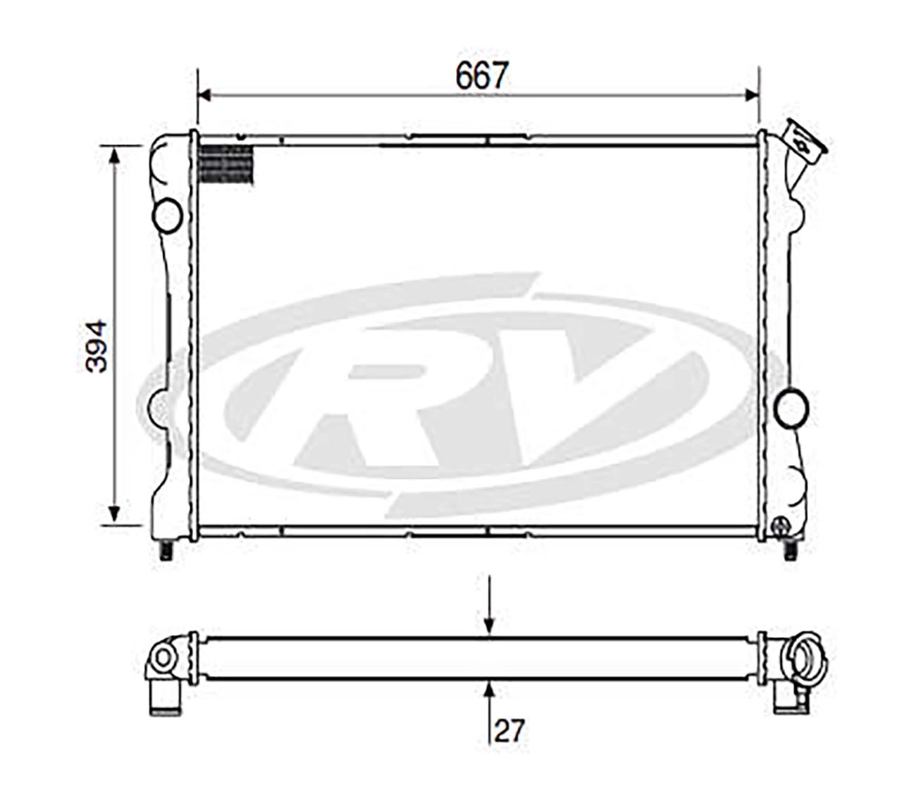 RADIADOR MOTOR BRASADO GM S-10/BLAZER 2.0/2.2/2.4 95/11 FLEX - COM AR CONDICIONADO - MANUAL