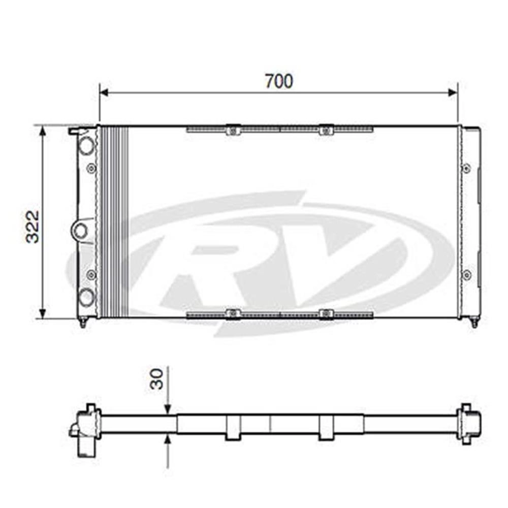 RADIADOR VW SANTANA/QUANTUM 1.8/2.0 1991/1994 FORD ROYALE 1.8/2.0 1992/1994 VERSAILLES 1991/1994
