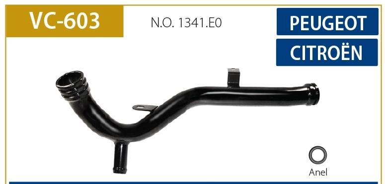 CANO/TUBO ÁGUA MOTOR CITROEN C5 95/04 2.0 16V - PEUGEOT 307/307 SW/407 2.0 16V SEM RADIADOR DE ÓLEO
