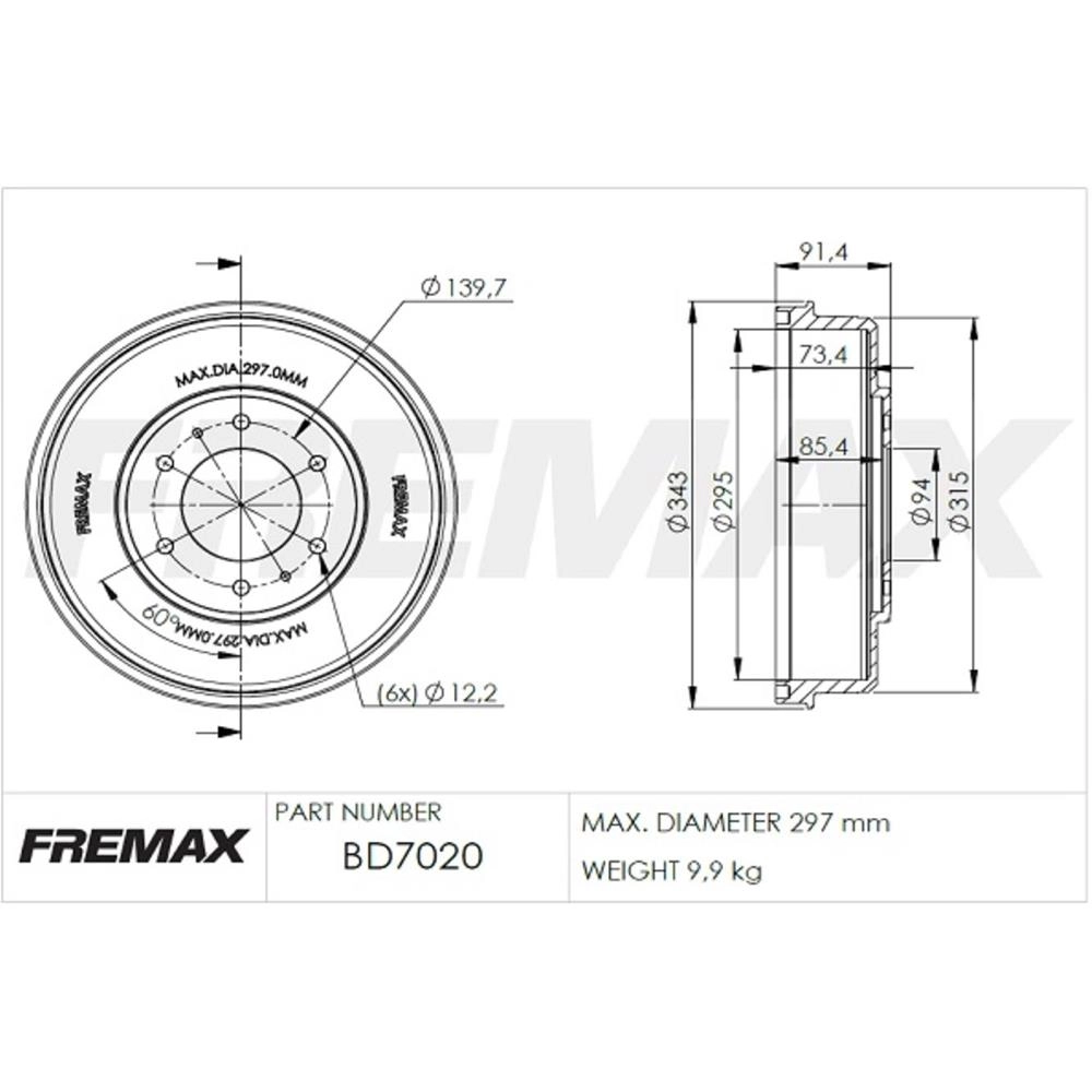 TAMBOR FREIO TRASEIRO MITSUBISHI L-200 2.5 2008/2012 TRITON 2008/2016