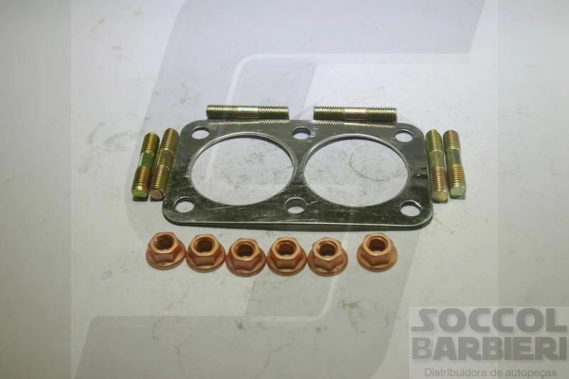 KIT/JUNTA FLANGE SAÍDA ESCAPE/ESCAPAMENTO 6 FUROS VW GOL/VOYAGE/SANTANA MOTOR AP/AE