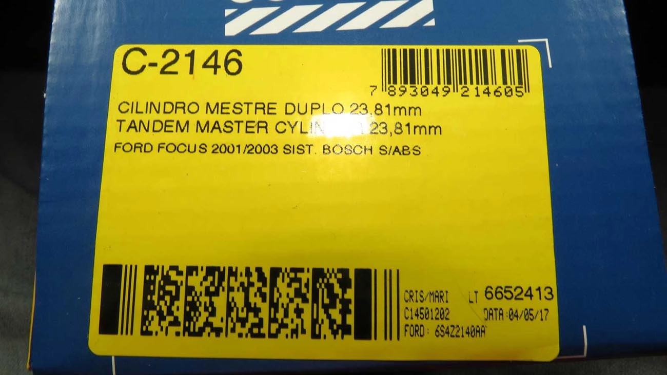 CILINDRO MESTRE FREIO SEM ABS FORD FOCUS 00/05 - SISTEMA BOSCH