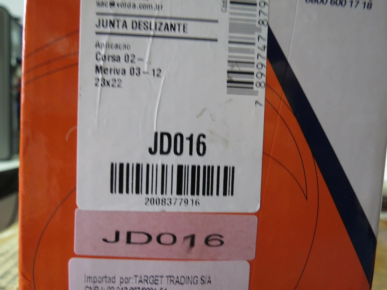 JUNTA HOMOCINÉTICA DESLIZANTE CÂMBIO GM NOVO CORSA 1.8 - MERIVA/MONTANA 1.4/1.8 - 23/22 ESTRIAS