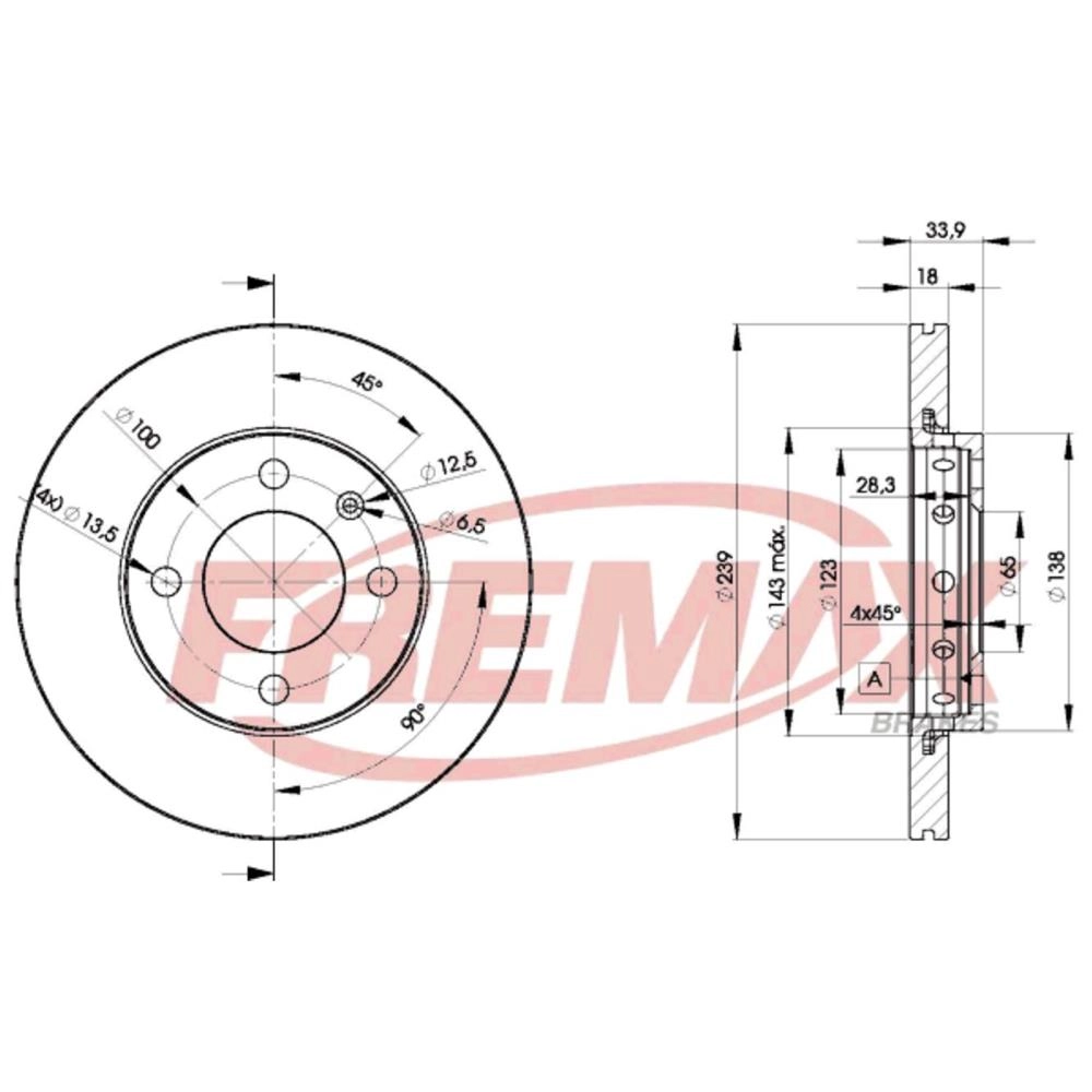DISCO FREIO DIANTEIRO VENTILADO 239MM 4 FUROS VW POLO 1.0/1.6 16V 2002/ ARO 13