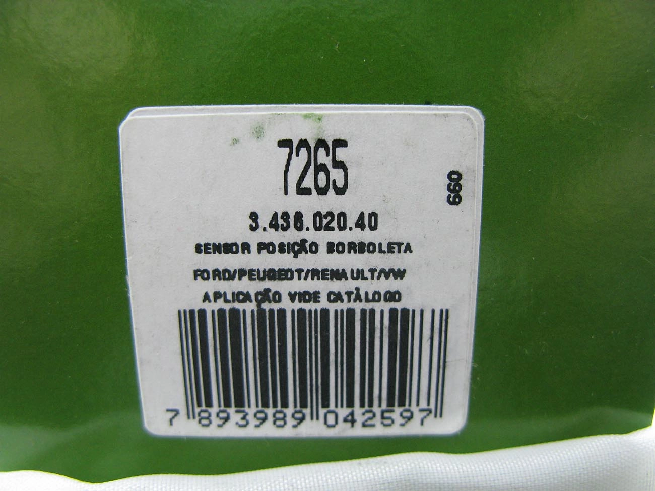 SENSOR POSICAO BORBOLETA FIAT TIPO 1.6 92/97 - R19 95/96 - PEUGEOT 106 93/03 - SOMENTE TAMPA