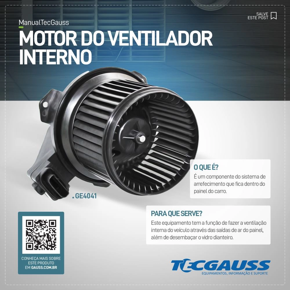 MOTOR INTERNO  DO VENTILADOR RENAULT DUSTER 1.6/2.0 2018/ - LOGAN/SANDERO 1.0/1.6 2014/ - 12V