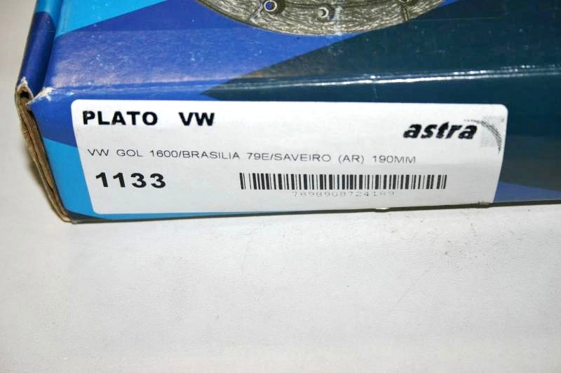 PLATO EMBREAGEM VW FUSCA 1500/1600 BRASILIA/VARIANT/KOMBI 04.73/ - 190MM