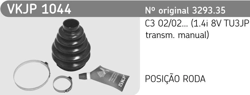 KIT REPARO HOMOCINÉTICA LADO RODA PEUGEOT 206 98/02 - 31X74X111MM
