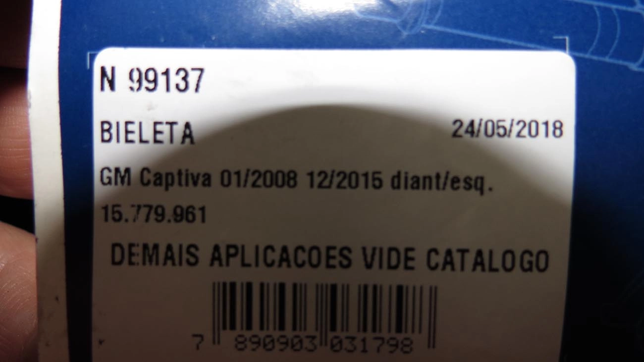 BIELETA DIANTEIRA ESQUERDA GM CAPTIVA 2008/2015 - TRACKER 2014/2019
