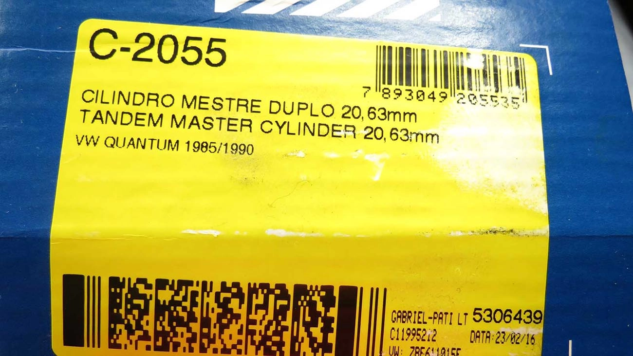 CILINDRO MESTRE FREIO DUPLO 20.63MM VW QUANTUM 85/90 13/16