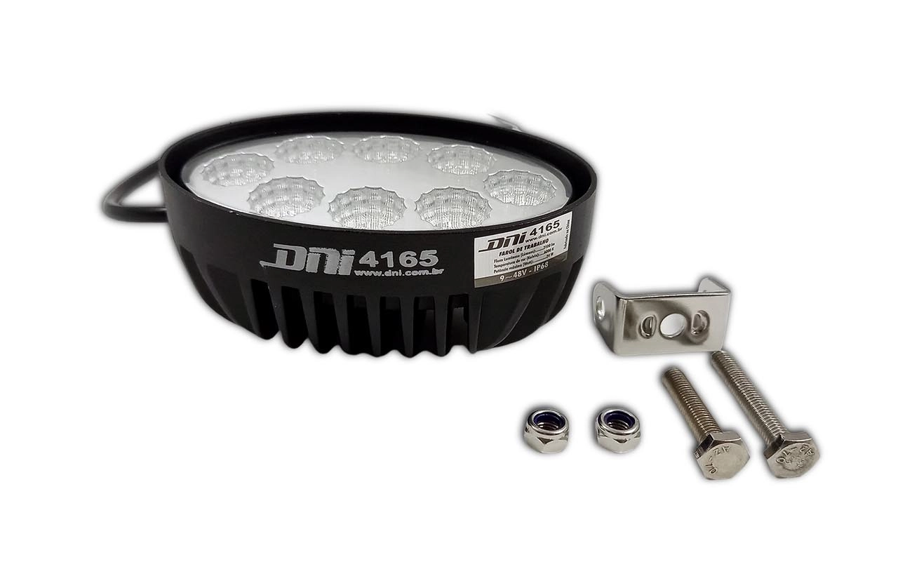 FAROLETE OVAL 12V A 48 VOLTS - 24W TRATORES E MÁQUINAS AGRÍCOLAS - COM 8 LEDS