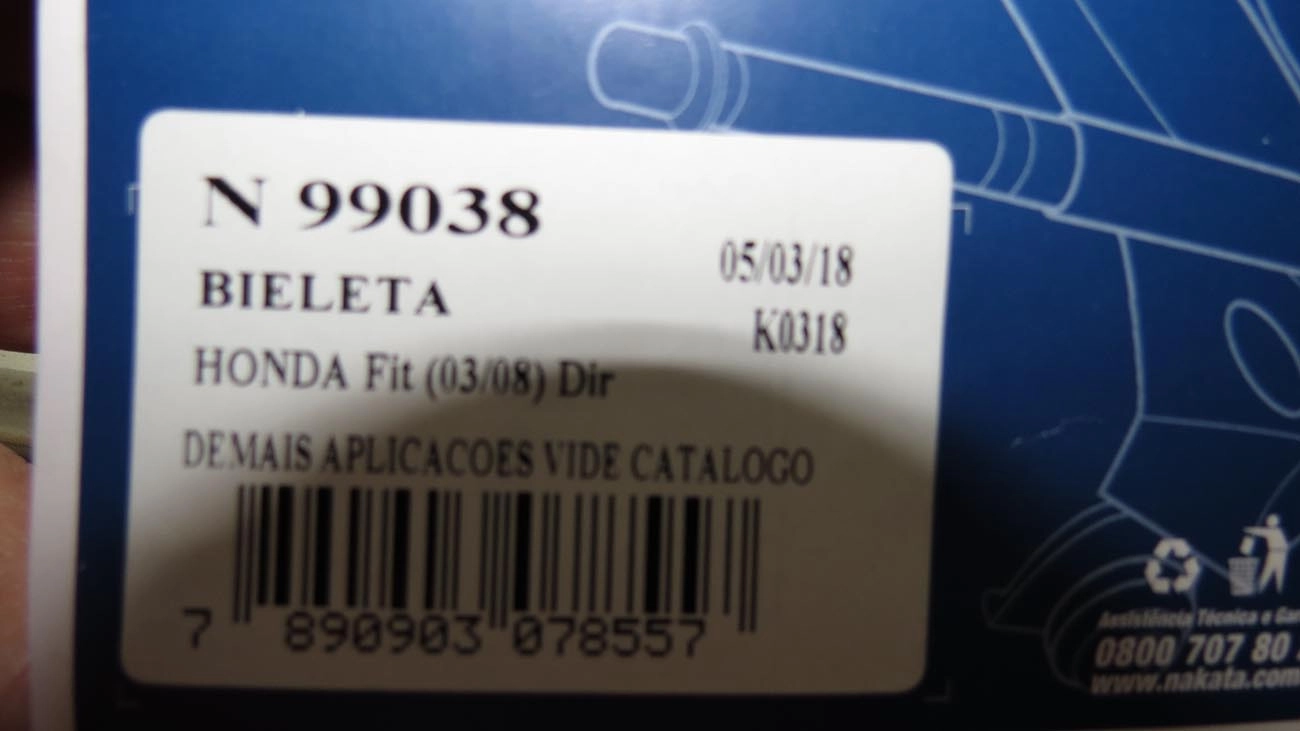 BIELETA DIANTEIRA DIREITA HONDA FIT 03/08 - WR-V 17/18