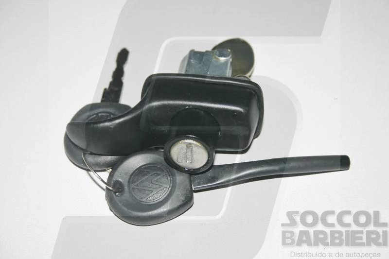 FECHADURA PORTA MALAS VW FUSCA 70/ TODOS - BOTAO TAMPA MOTOR C/CHAVE - PRETO