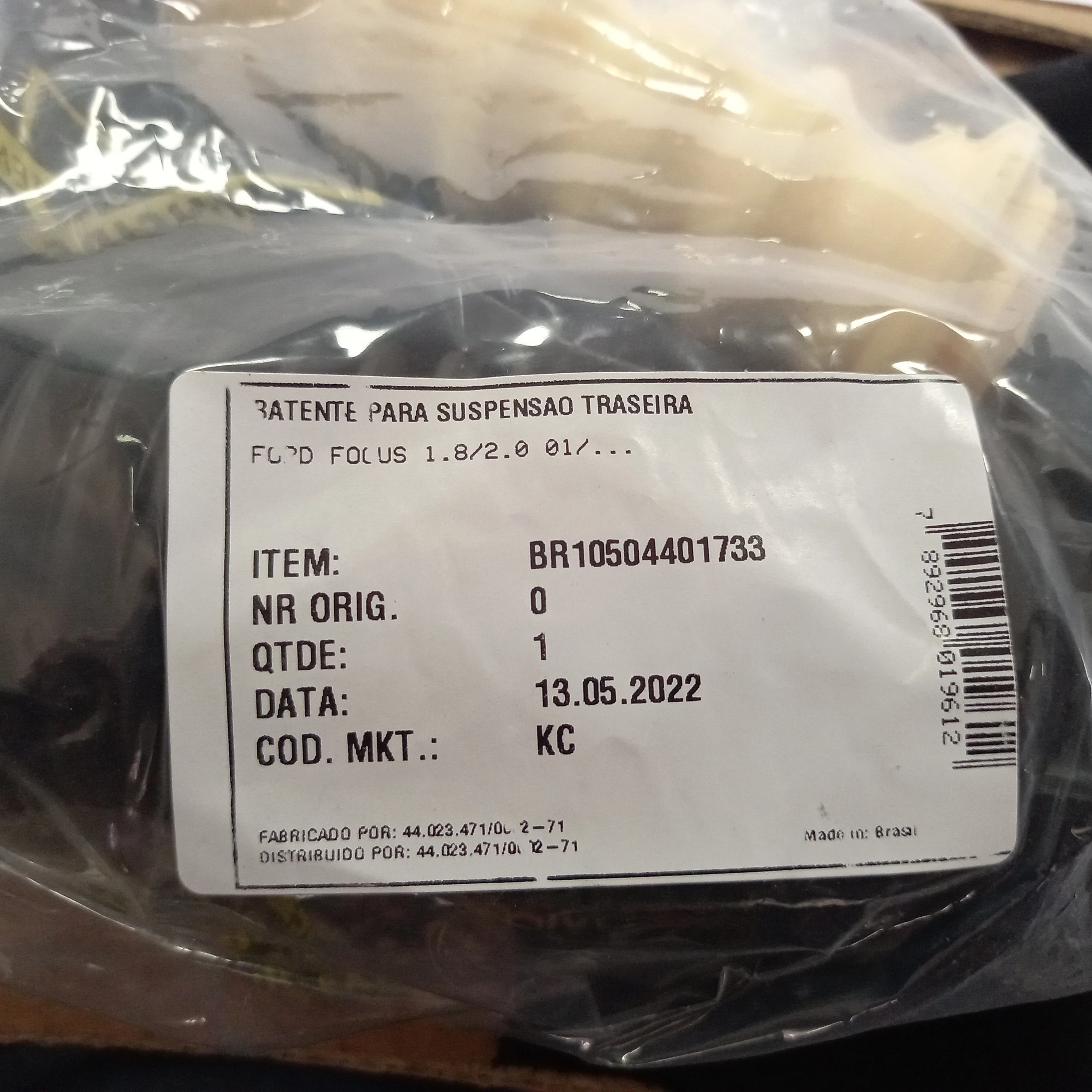 KIT AMORTECEDOR TRASEIRO FORD FOCUS 00/08 - BATENTE E COIFA