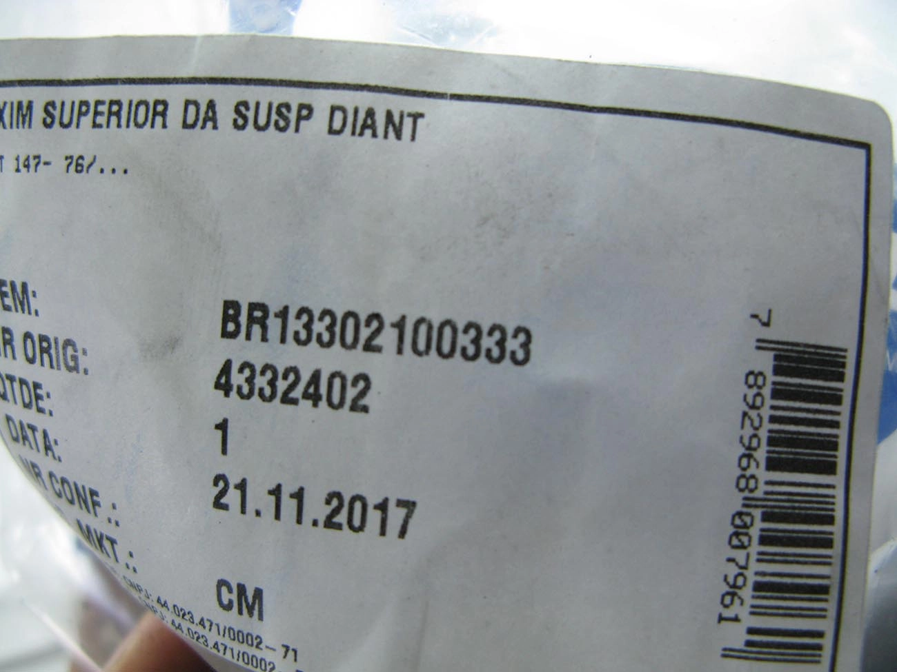 COXIM SUPERIOR AMORTECEDOR DIANTEIRO FIAT 147 1976/1987 FIORINO 1978/1988
