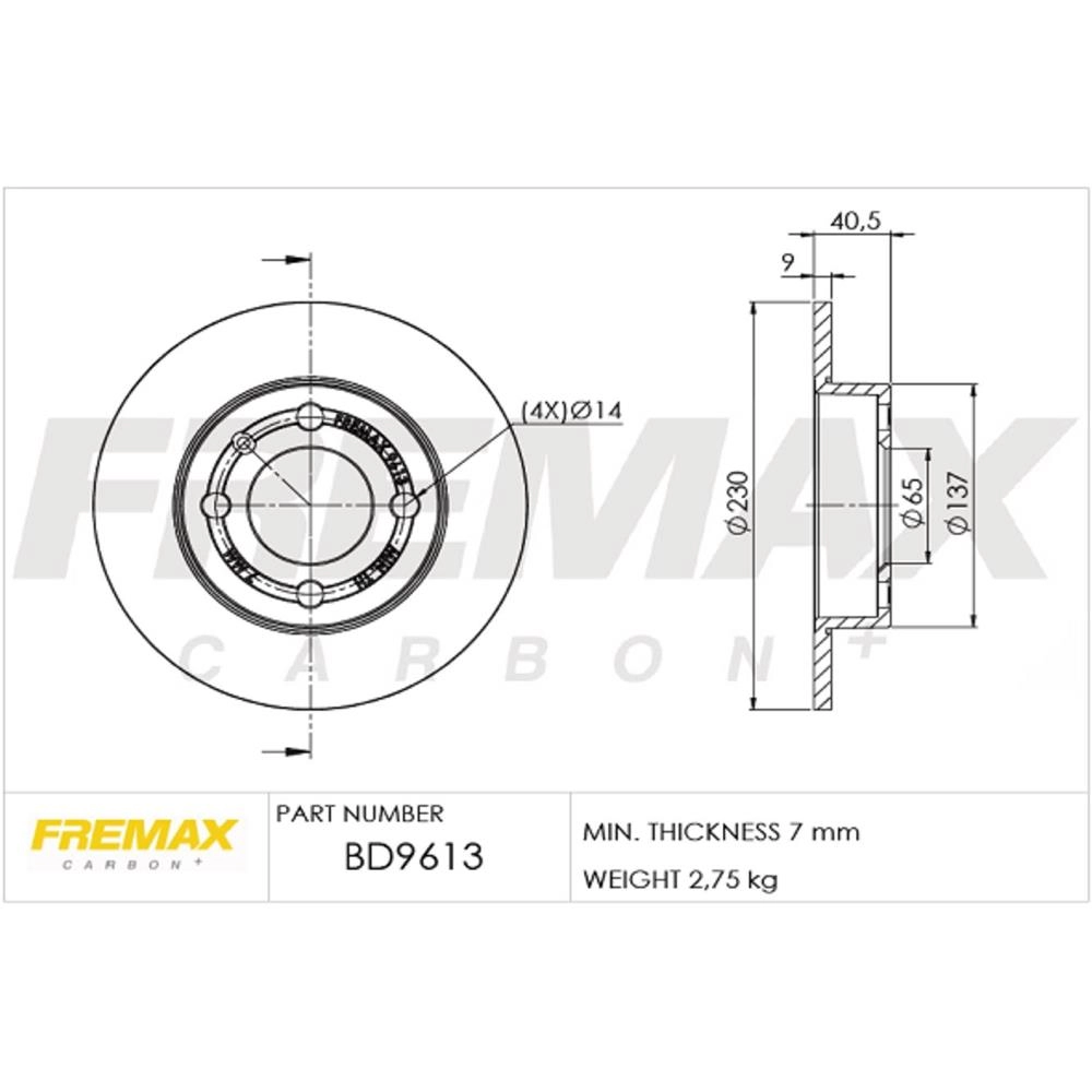 DISCO FREIO TRASEIRO SÓLIDO 230MM 4 FUROS VW SAVEIRO G6 2014/ SOLIDO