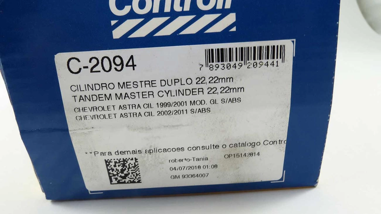 CILINDRO MESTRE FREIO SEM ABS DUPLO 22.22MM GM ASTRA GL 99/01 2002/ TODOS 7/8
