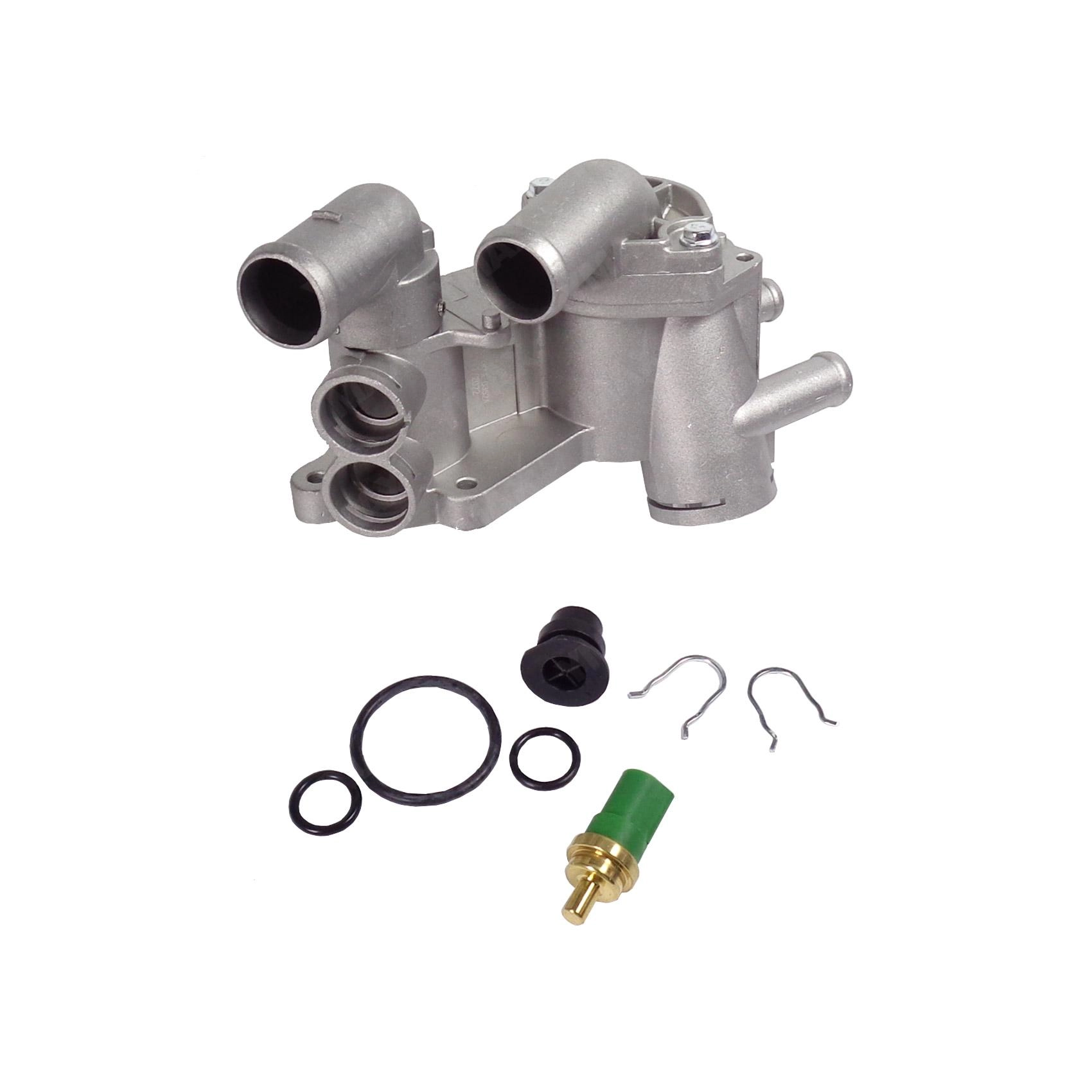 KIT CARCACA COM VALVULA TERMOSTÁTICA/TUBO ALUMÍNIO VW GOL POWER 02/ - FOX/POLO/GOLF 02/ - NOVO GOL/