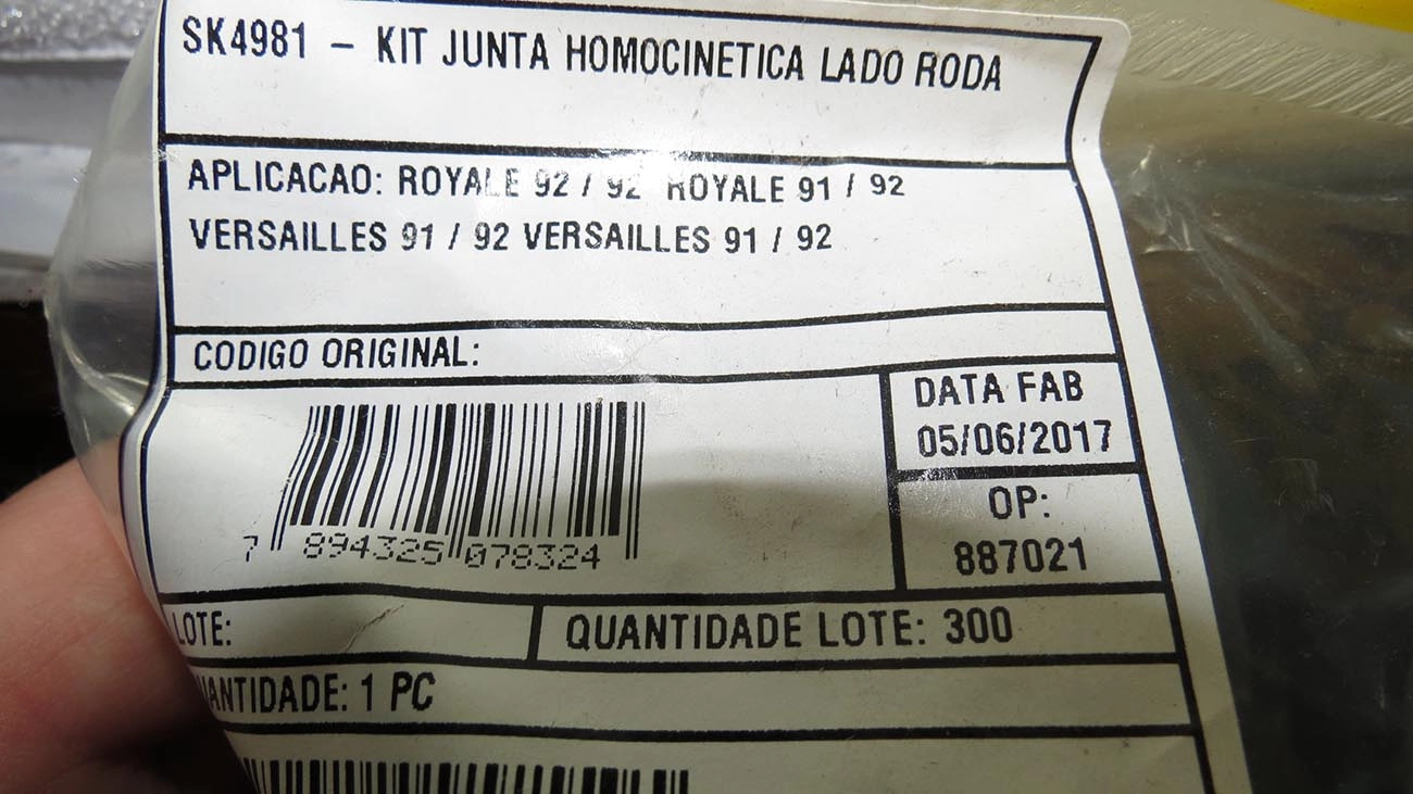 KIT REPARO HOMOCINÉTICA LADO RODA VW GOL/VOYAGE/SAVEIRO /96 - SANTANA /92 - 20X76X84MM