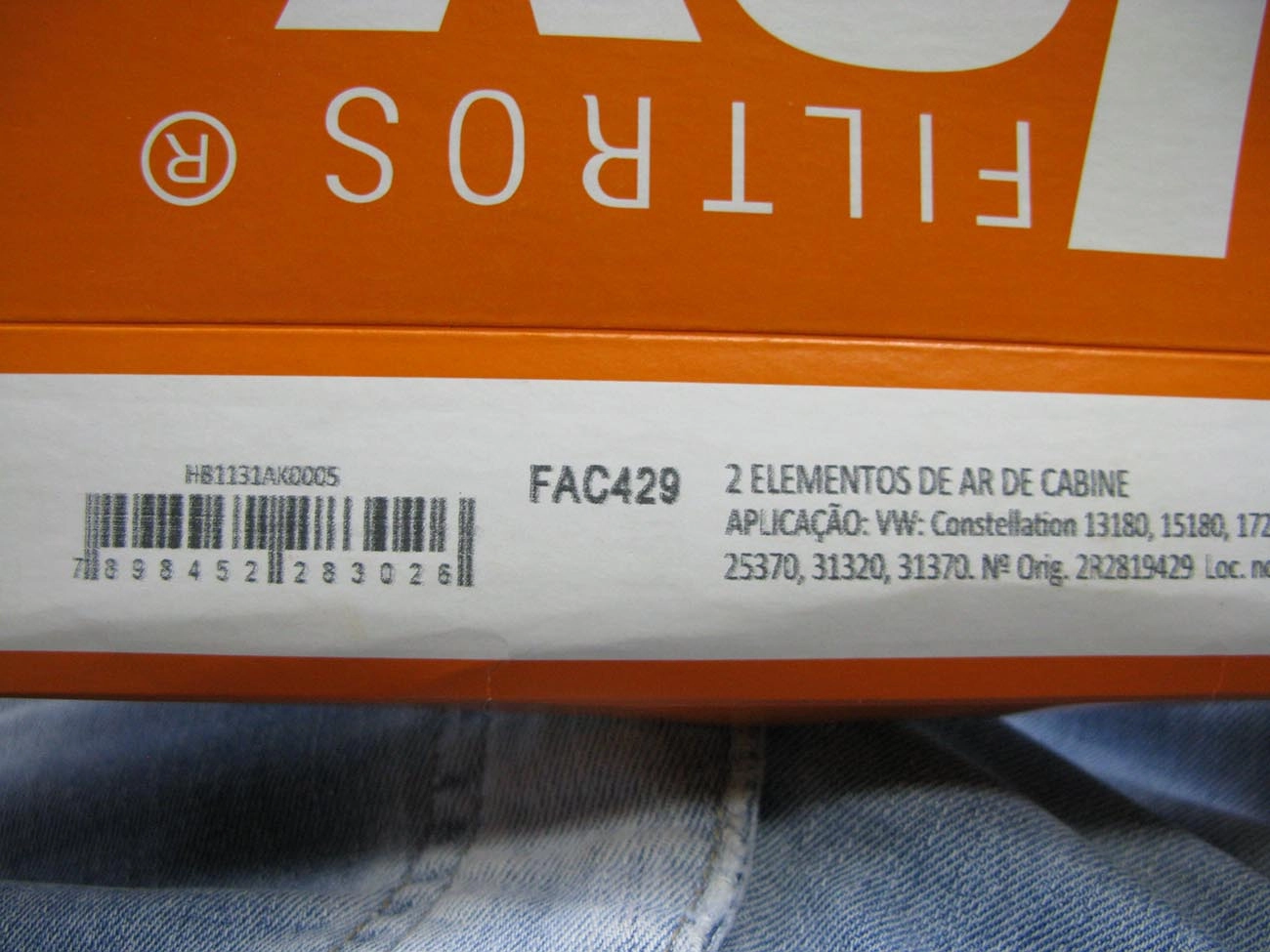 FILTRO AR CONDICIONADO VW CONSTELLATION 13.180/15.180/17.250/19.320/19.370/24.20/24.320/25.320/25.37
