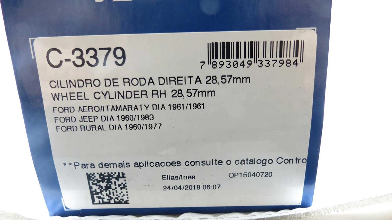 CILINDRO RODA FREIO DIANTEIRO LADO DIREITO DIANTEIRA DIREITA WILLYS RURAL TODOS JEEP 60/83 AERO/ITAMARATY 61/61 1.1/8