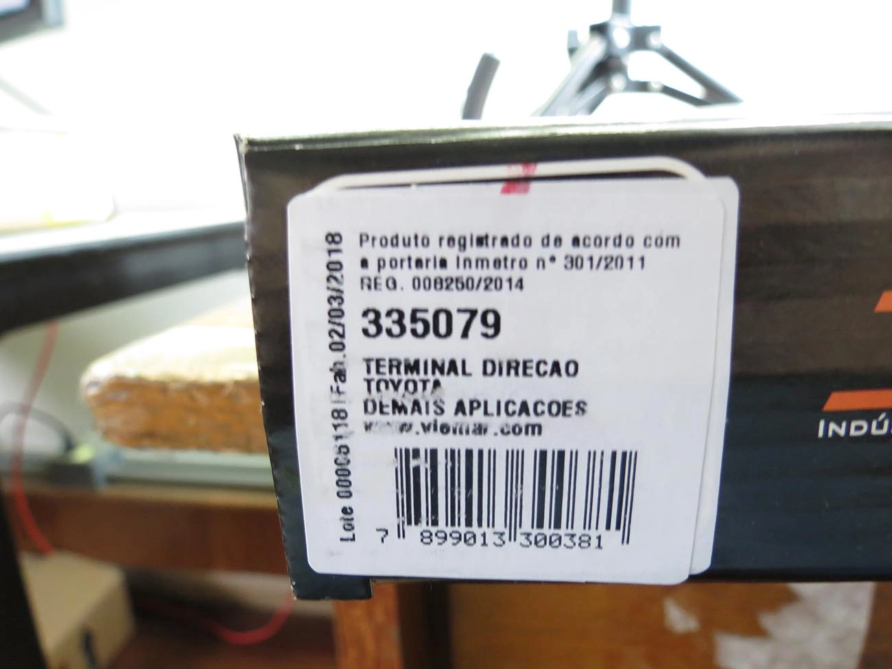 TERMINAL DIREÇÃO DIREITO M20X1,5 222MM TOYOTA HILUX SW4 96/02