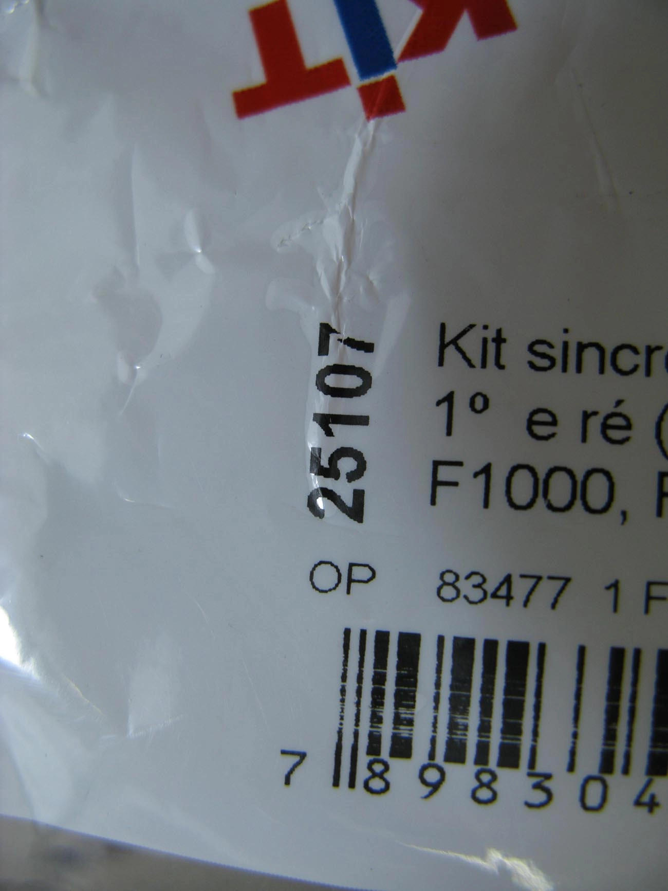 KIT SINCRONIZADOR CAIXA 5 MARCHAS FORD F-1000/4000 5M 1A/RE