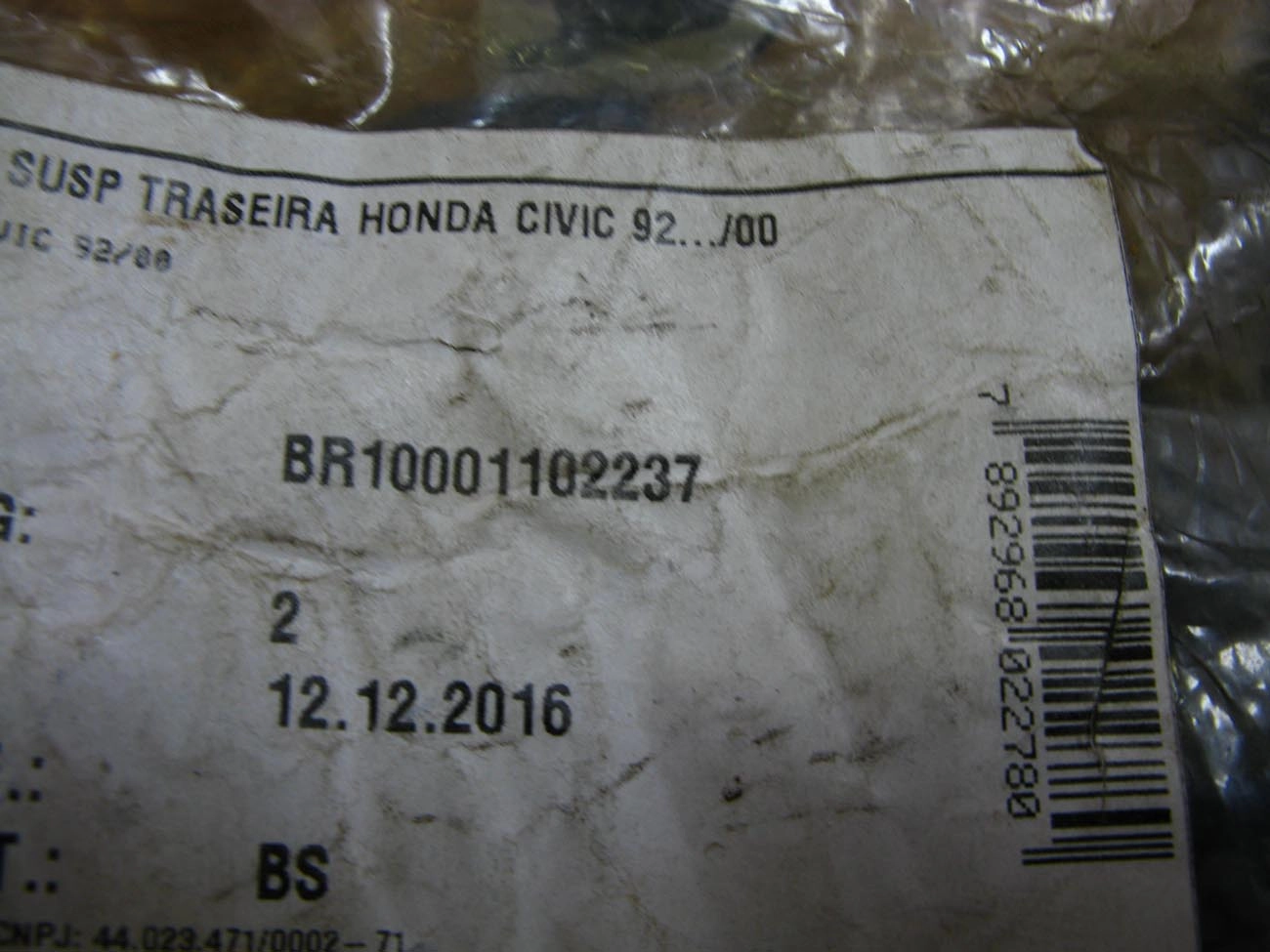 BUCHA SUSPENSAO HONDA CIVIC 92/2000 - TRASEIRA