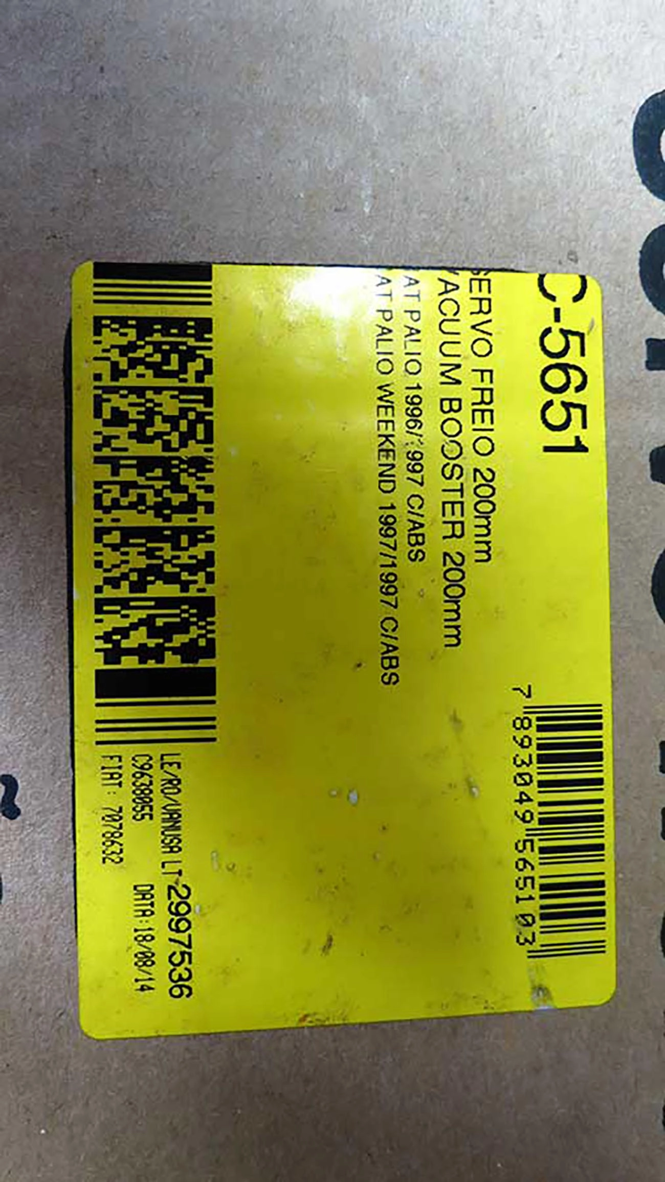 SERVO FREIO FIAT PALIO/WEEKEND YOUNG 96/97 C/ABS 200MM