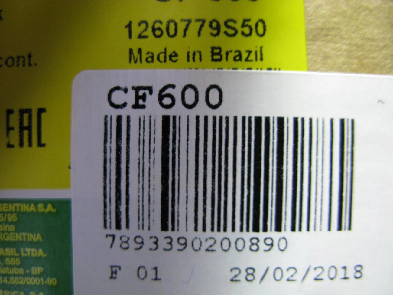 FILTRO SEGURANÇA AR INTERNO ELEMENTO FORD/MB/VW/MF