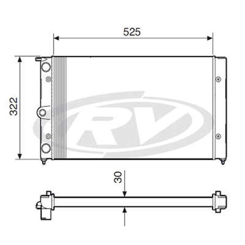 RADIADOR MOTOR EXPANDIDO VW QUANTUM 1.8/2.0 85/90 - SANTANA 1.8 84/90 - SEM AR CONDICIONADO - MANUAL