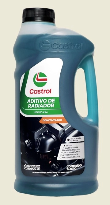 ADITIVO RADIADOR CONCENTRADO AZUL ESVERDEADO HÍBRIDO ASIA CASTROL - 1 LITRO