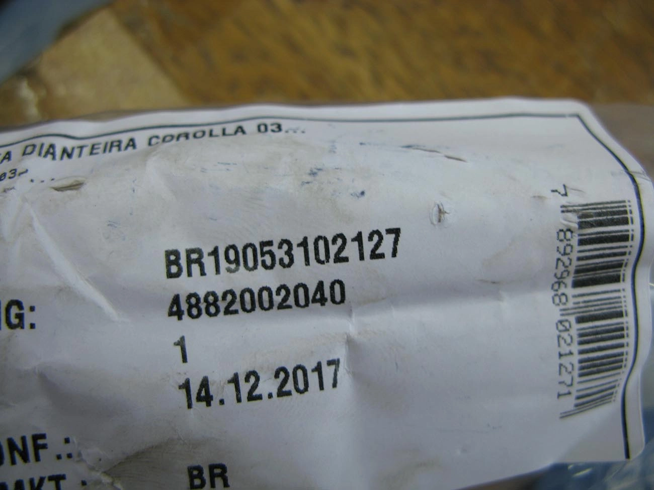 BIELETA BARRA ESTABILIZADORA SUSPENSÃO DIANTEIRA LD/LE TOYOTA COROLLA 2003/2015 FIELDER 2004/2008