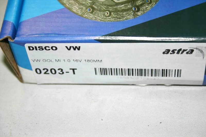 DISCO EMBREAGEM VW GOL/PARATI 1.0 97/ MI 8V TODOS - 16V /08.2000 - 180MM