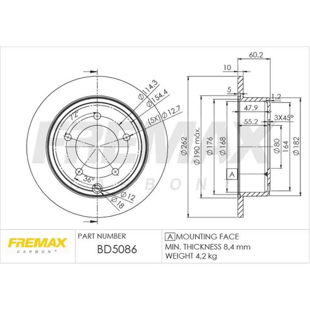 DISCO FREIO TRASEIRO SÓLIDO 262MM JEEP COMPASS 2.0 2012/2016 MITSUBISHI LANCER 2010/ SOLIDO