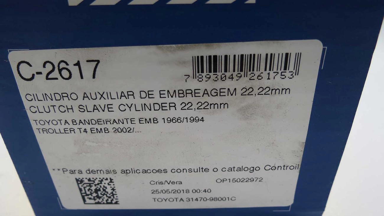 CILINDRO AUXILIAR/ESCRAVO EMBREAGEM 22.22MM TOYOTA BANDEIRANTE 66/94 TROLLER T4 7/8