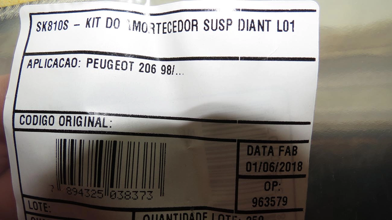 KIT AMORTECEDOR DIANTEIRO PEUGEOT 206 98/ - 207 09/15 - BATENTE E COIFA