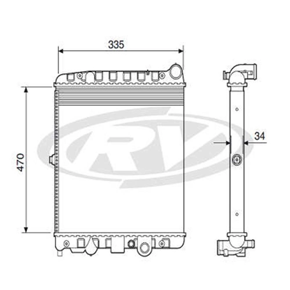 RADIADOR ÁGUA MOTOR CONSTRUÇÃO EXPANDIDO COM AR CONDICIONADO MANUAL VW GOL/PARATI 1.0 95/96 1.6/1.8/2.0 SAVEIRO 97/10