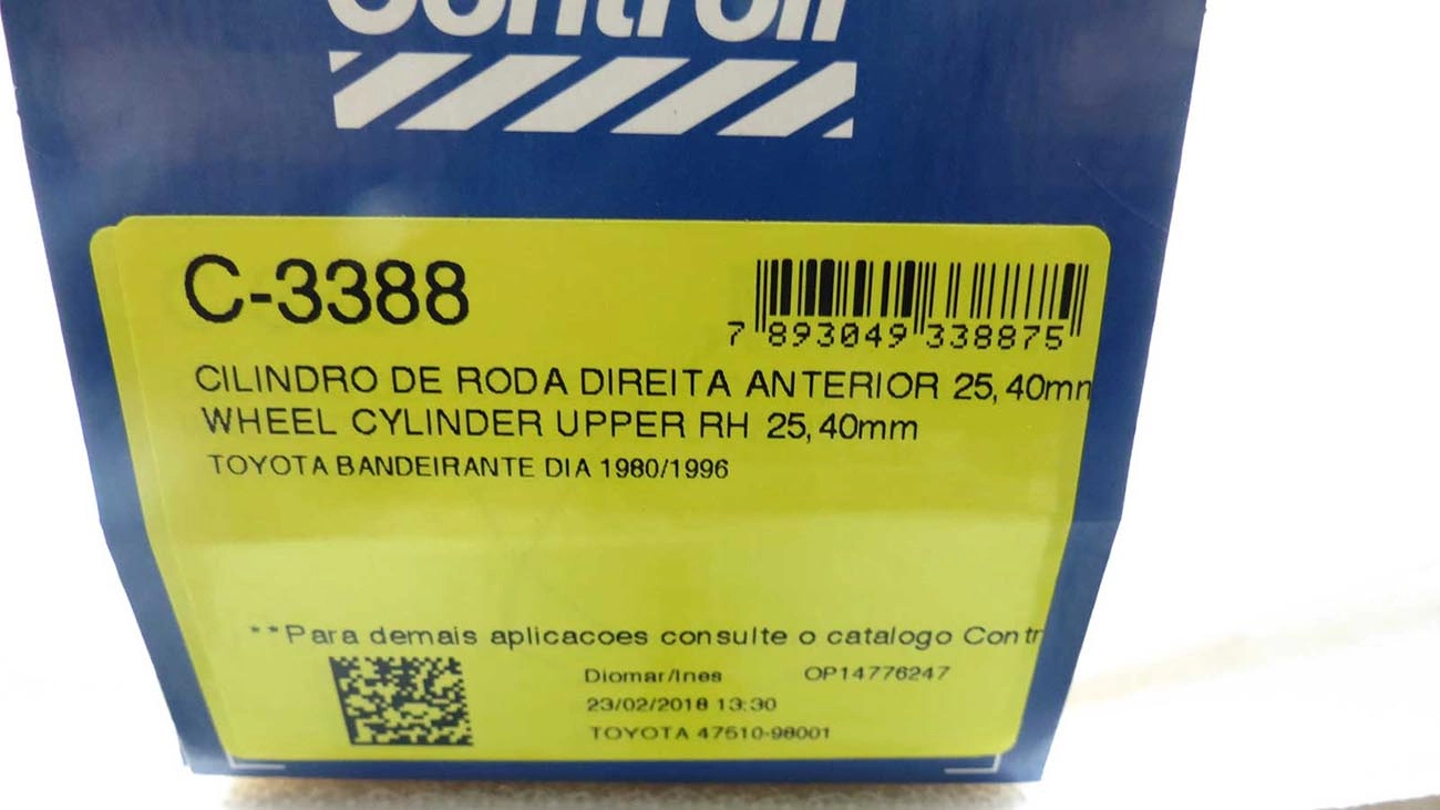 CILINDRO RODA DIANTEIRO ANTERIOR LADO DIREITO DIANTEIRA ANTERIOR/SUPERIOR TOYOTA BANDEIRANTE 80/96 1P