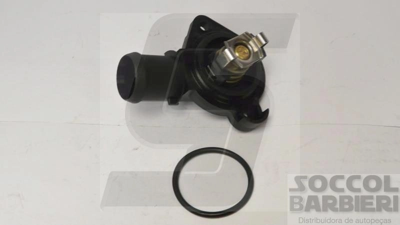 VÁLVULA TERMOSTÁTICA COM FLANGE PLÁSTICO VW GOL/PARATI 1.0 02/ NOVO GOL/SAVEIRO 08/ FOX/POLO/GOLF 00/