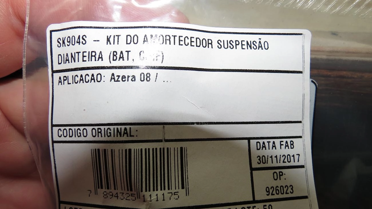 KIT AMORTECEDOR DIANTEIRO HYUNDAI AZERA 2008/ - BATENTE/COIFA