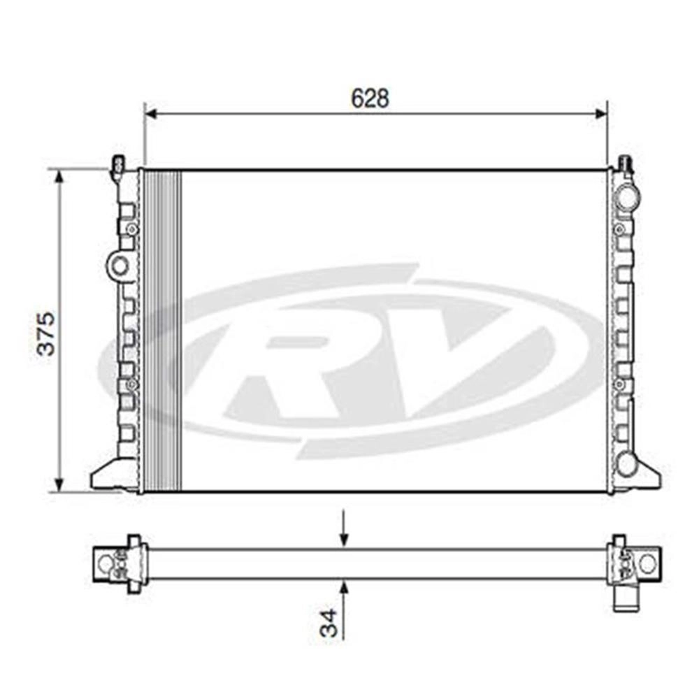 RADIADOR MOTOR EXPANDIDO VW GOLF MEXICANO 1.8/2.0 94/98 - COM OU SEM AR CONDICIONADO - MANUAL