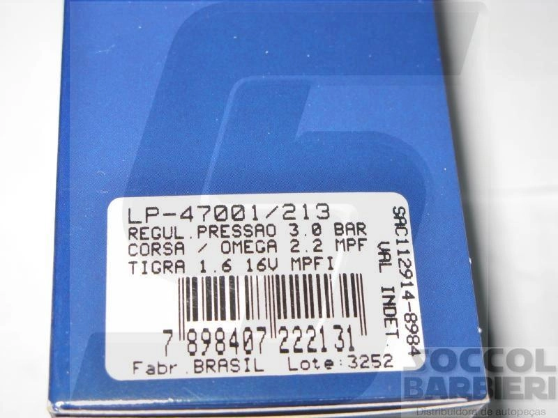 REGULADOR PRESSÃO 3.0 BAR GM CORSA MPFI 8V/16V 96/ OMEGA 2.2
