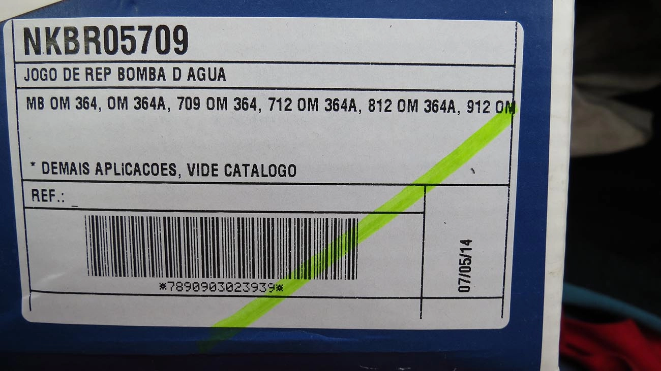 REPARO BOMBA AGUA OM-364 MB 709/712/809/812/912/914 1991/1998 TAOYOTA OJ50 1980/1990 OM-364A