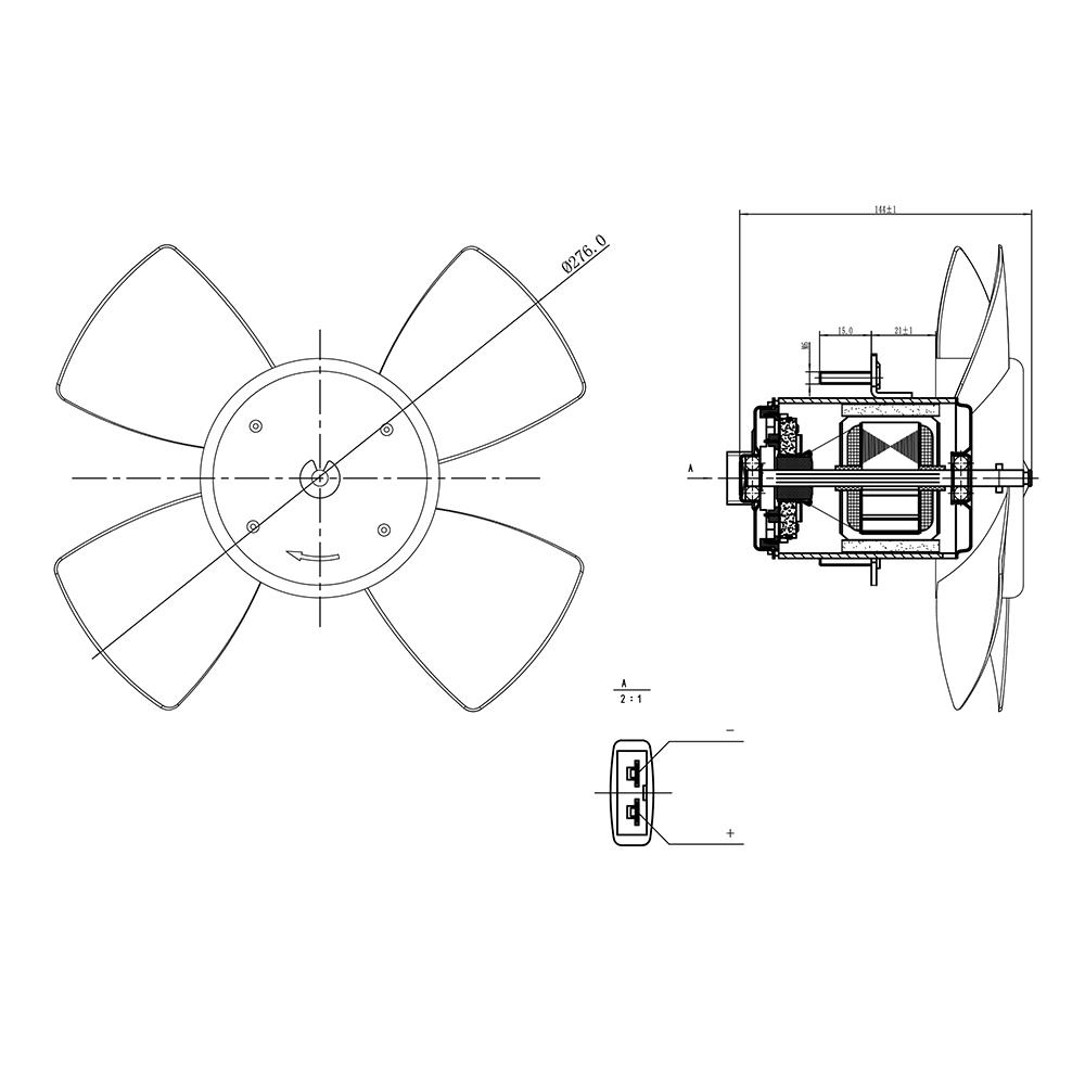 ELETROVENTILADOR VW GOL/VOYAGE/PARATI/SAVEIRO 84/94 - SANTANA /91 - S/AC
